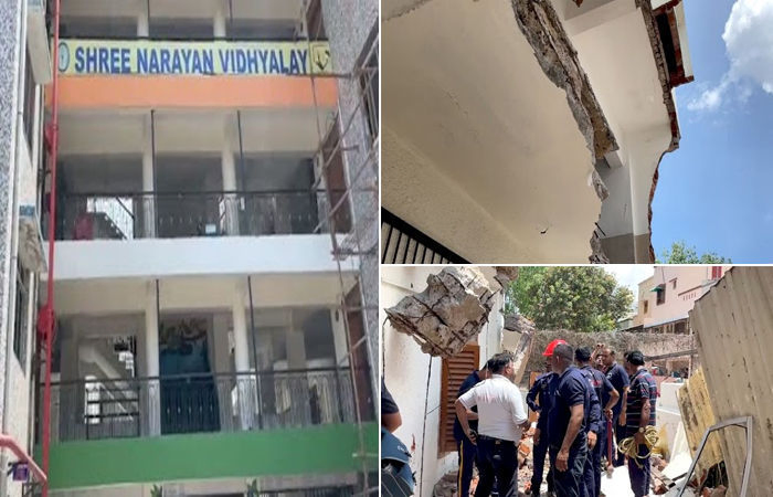 Student injured after Vadodara school lobby collapses