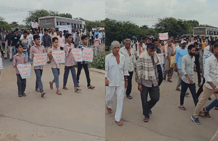 VIDEO: કચ્છના અબડાસામાં શિક્ષકોની ઘટ મુદ્દે વિરોધ પ્રદર્શન, વિદ્યાર્થીઓ-વાલીઓએ નલિયા-ભુજ હાઈવે કર્યો જામ