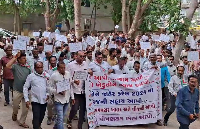 સાવરકુંડલા અને લીલીયા પંથકના ખેડૂતોએ કર્યું આંદોલન, પ્રાંત કચેરીનો કર્યો ઘેરાવો, આવેદનપત્ર આપ્યું