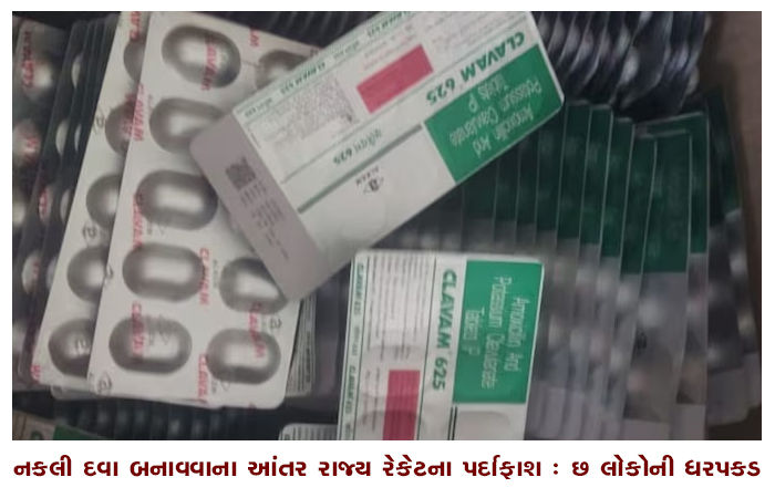 નકલી દવા બનાવવાના આંતર રાજ્ય રેકેટના પર્દાફાશ : છ લોકોની ધરપકડ