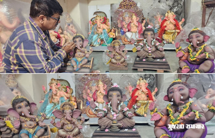 વિસર્જન બાદ માત્ર 20 મિનિટમાં જ પીગળી જાય, સુરતના કલાકારે બનાવી ઈકો-ફ્રેન્ડલી ગણેશ મૂર્તિઓ
