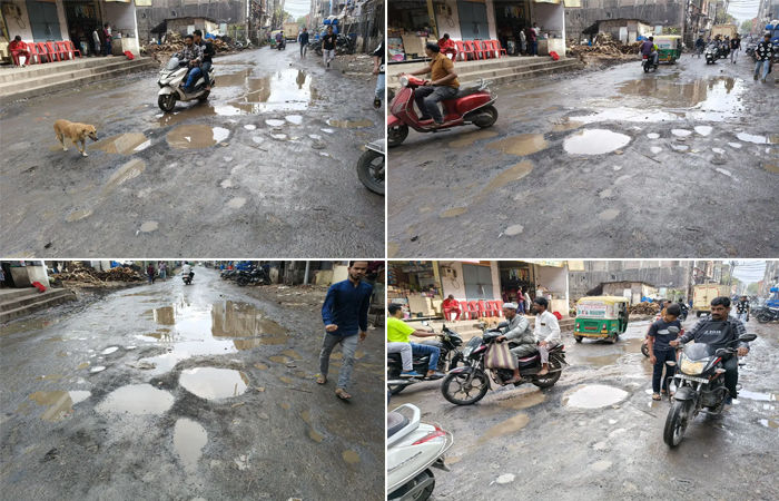 સુરત પાલિકા તંત્ર હજી વેકેશન મોડ પર હોવાથી રસ્તા પર ખાડાનું સામ્રાજ્ય