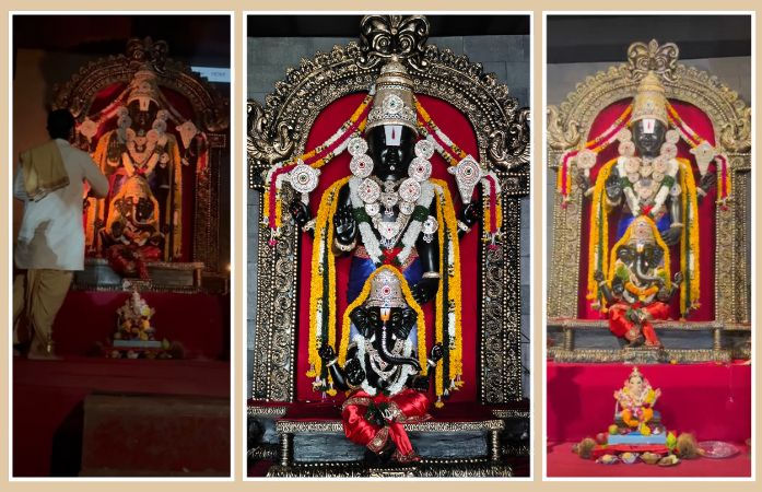 સુરતના બેગમ પુરા દુધારા શેરીમાં બાલાજી સાથે ગણેશજીની પ્રતિમા, માત્ર દિવાના પ્રકાશમાં થાય છે બાપ્પાના દર્શન