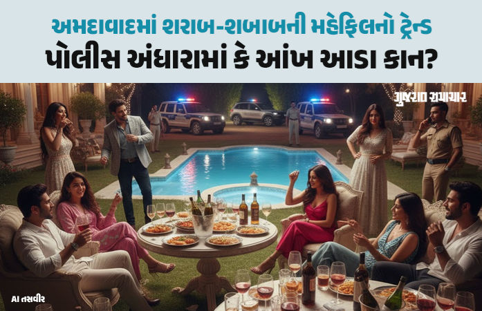 અમદાવાદના શીલજ-રાંચરડા અને સાંતેજ રોડ પરના ફાર્મમાં શરાબ-શબાબની મહેફિલનો ટ્રેન્ડ, પોલીસની કામગીરી શંકામાં