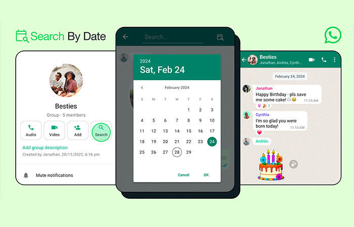Now search conversations by date on WhatsApp