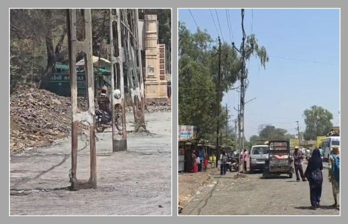 છોટા ઉદેપુર: કવાંટમાં વીજપોલ હટાવ્યા વિના જ રસ્તો પહોળો કરવાની કામગીરી શરૂ, લાકોમાં ભારે રોષ