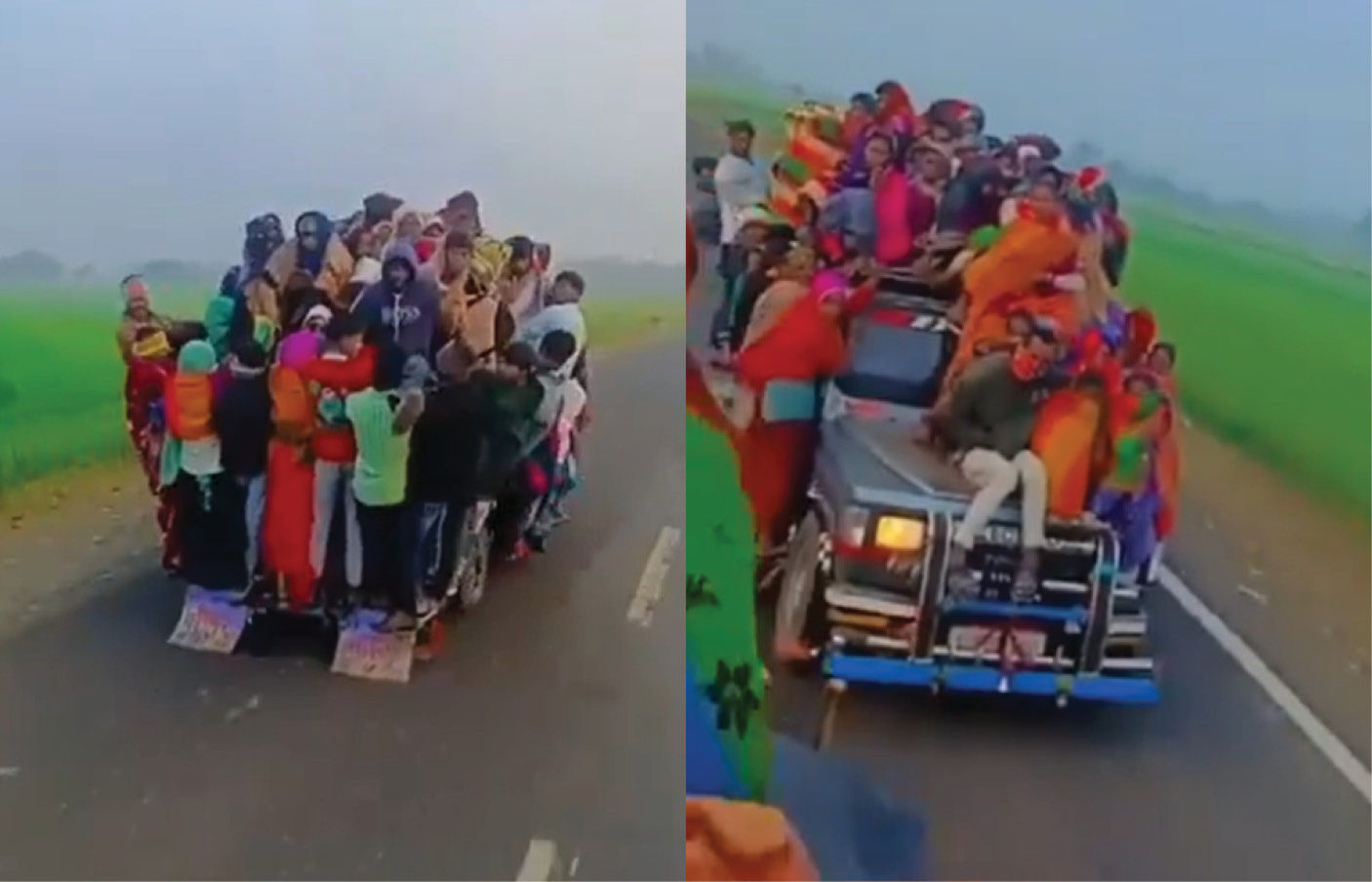 VIDEO: રાજસ્થાનથી ગુજરાત આવી રહેલી એક જીપમાં 100 લોકો સવાર, ટ્રાફિક નિયમોના ખુલ્લેઆમ ધજાગરા