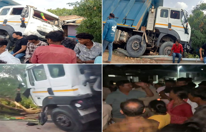 નારેશ્વર રોડ ઉપર બેફામ ડમ્પરે ઝાડ તોડી પાડતા બે ને ઇજા, મકાન બચી ગયું...રેતીખનન સામે રોષ ફાટ્યો