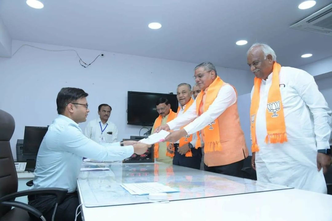 Ahmedabad East constituency’s Hasmukh Patel fills out nomination form