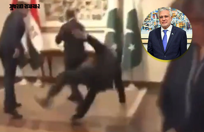 VIDEO: પાકિસ્તાનના ડેપ્યુટી PM સ્ટેજ પર પટકાયા, ઈજિપ્તના વિદેશ મંત્રી સાથે ફોટો પડાવવા જતી વખતે બની ઘટના