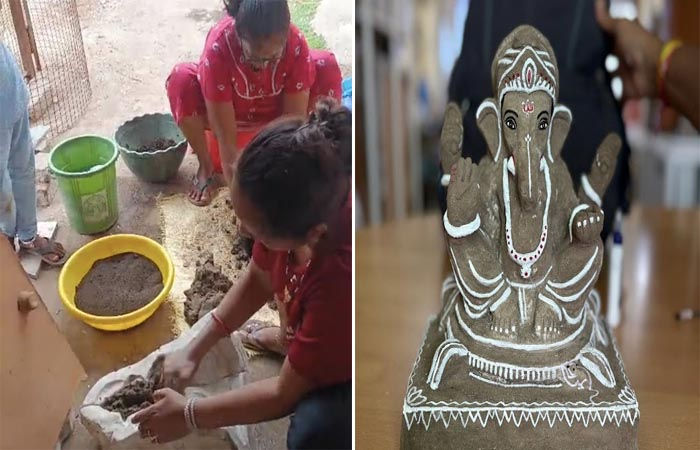 વડોદરાના તરસાલીમાં સખી મંડળની બહેનોએ 450થી વધુ ગણેશજીની ઓર્ગેનિક પ્રતિમા બનાવી