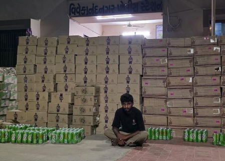 Gujarat Police seizes liquor valued at Rs 1.49 crore on Ahmedabad expressway
