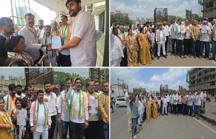 વાપી શહેર કોંગ્રેસે રેલવે ફ્લાય ઓવરના મંથરગતિએ ચાલતી કામગીરીનો વિરોધ કરી આવેદનપત્ર આપ્યું