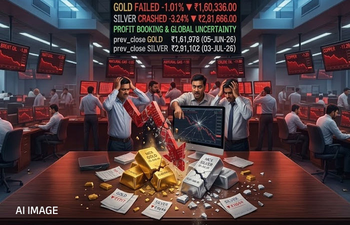 વાયદા બજારમાં ભૂકંપ: ચાંદીમાં એકઝાટકે ₹11,000 તો સોનામાં ₹1,700થી વધુનો ધરખમ ઘટાડો