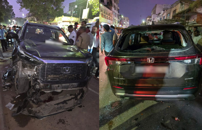 અમદાવાદમાં બેફામ દોડતી કારનો 'આતંક': બે એક્ટિવાને મારી ટક્કર, બે લોકો ગાડી નીચે દબાયા, કારચાલક પોલીસ હવાલે
