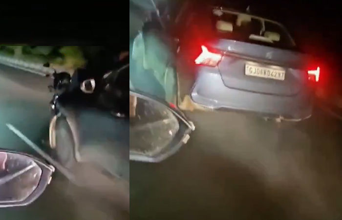VIDEO: 'ઓય...ઊભી રાખ...' કાર ચાલકે બાઈક ચાલકને 5 કિમી સુધી ઢસડ્યો, મહીસાગરની હચમચાવી દેનારી ઘટના