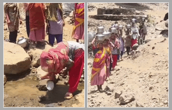 છોટા ઉદેપુરમાં 'નલ સે છલ': આકરી ગરમીમાં 2 બેડા પાણી માટે 2 કિલોમીટર દૂર પગપાળા જવું પડે છે, નસવાડી તાલુકાના ગામડાની બદતર હાલત