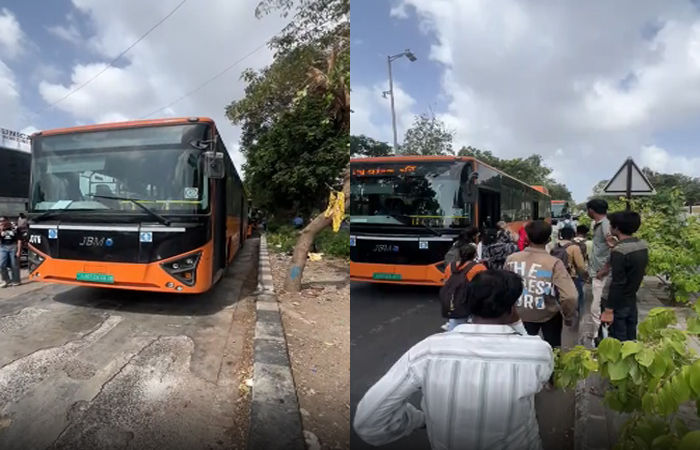 સુરતની લાઇફ લાઇનને લાગ્યો અચાનક બ્રેકનો ઝટકો : સોસીયો સર્કલ પાસે BRTS રૂટમાં બસ બંધ પડતાં આખો કોરિડોર જામ