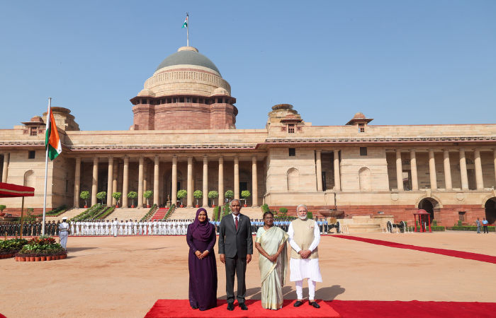 Maldives President Muizzu accorded ceremonial welcome at Rashtrapati Bhavan