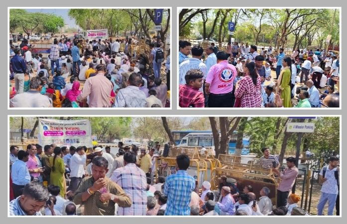 બજેટથી નારાજ દિવ્યાંગોનો ગાંધીનગરમાં દેખાવો, મહિને ₹5,000ના પેન્શનની માગ