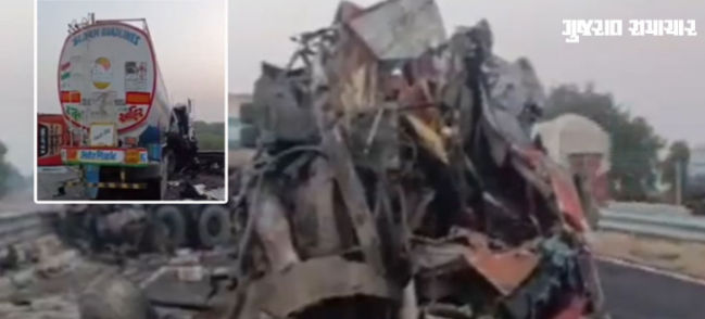Three die as tanker collides with bus at Banaskantha