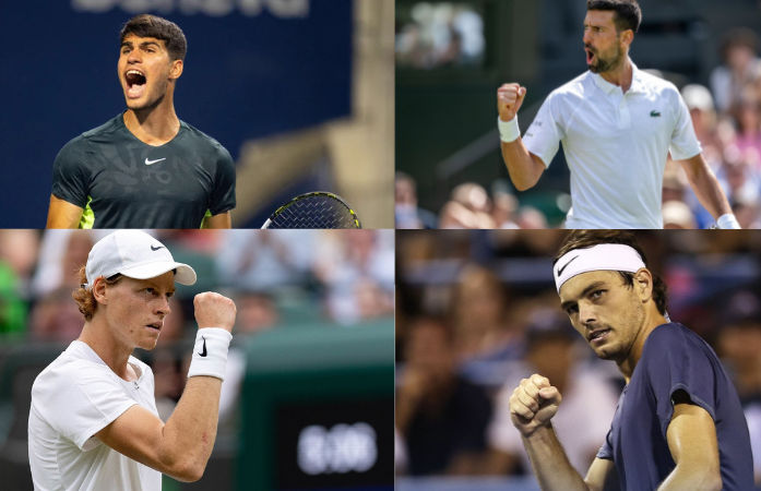 Semifinalists confirmed for Wimbledon 2025: Sinner, Alcaraz, Fritz, Djokovic to battle it out