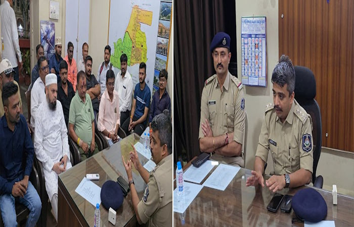 જામનગરમાં દિવાળીના તેહવાર નિમિત્તે હિન્દુ-મુસ્લિમ સમાજના અગ્રણીઓ સાથે શાંતિ સમિતિની બેઠક યોજાઇ