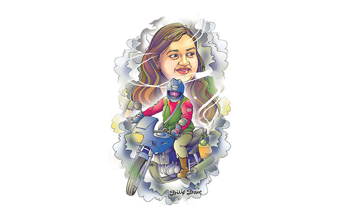 વરસાદી રાતમાં ચાલાક બાઈક-રાઈડર...                            .