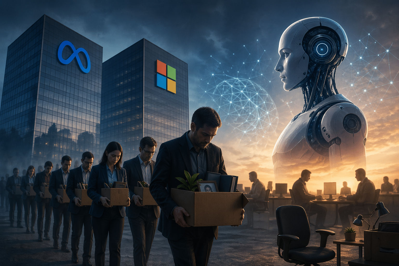 Explainer: Meta અને Microsoft Layoffs 2026: 16,000 નોકરીઓ કપાઈ, AIથી વૈશ્વિક રોજગારમાં મોટો ફેરફાર