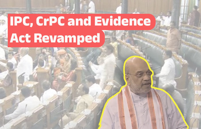 Centre introduces bills replacing IPC, CrPC, and Evidence Act, scraps colonial-era criminal laws