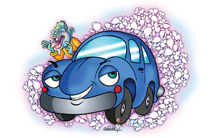ટાયર ખીજાયું                                            .