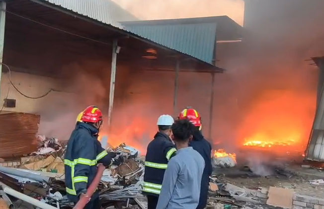 Massive fire at Sanand company, allegations against fire department spark controversy