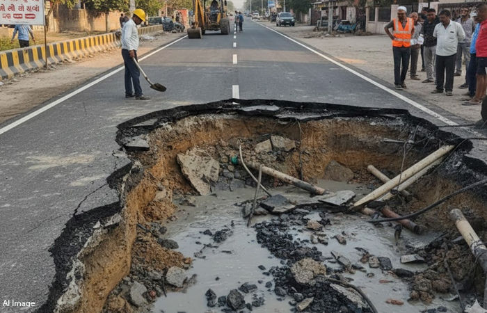 વડોદરા: બે વિભાગો વચ્ચે સંકલનનો અભાવ: ગંદા પાણીની સમસ્યાના કારણે નવીન બનેલો રોડ ખોદી કાઢ્યો