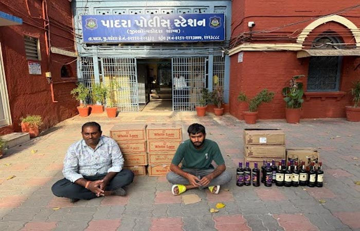 પાદરા નજીક ખેતરમાં દરોડો : દારૂના જથ્થા સાથે પિતા અને પુત્રની ધરપકડ