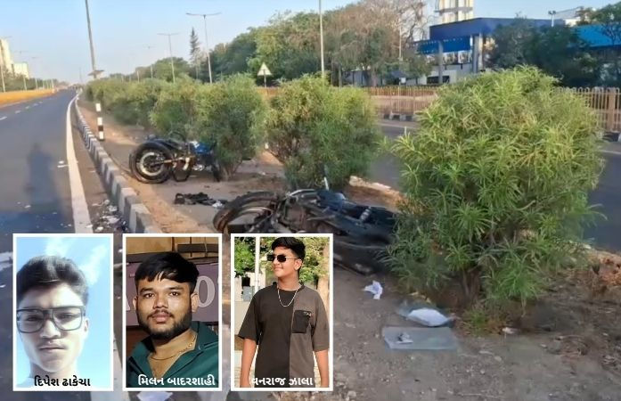 પોરબંદરમાં વહેલી સવારે ગમખ્વાર અકસ્માત, બે બાઈક વચ્ચેની ટક્કરમાં ચાર યુવાનોના મોત