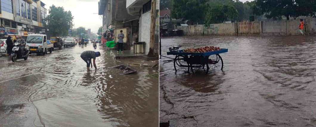 ભરૂચમાં પ્રથમ વરસાદમાં જ ઠેર ઠેર જળબંબાકાર સર્જાયુ