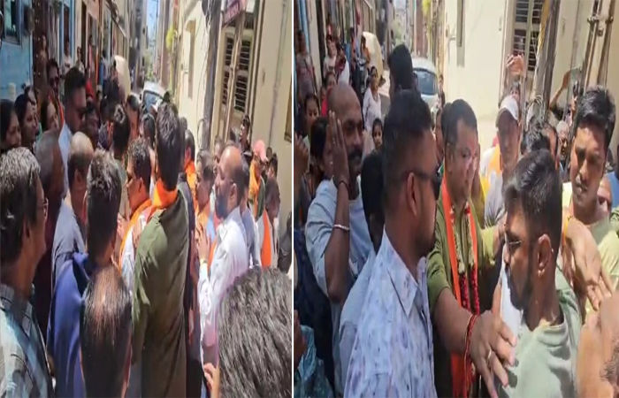 વડોદરામાં ઢોલ-નગારા સાથે પ્રચારમાં નીકળેલા ભાજપના ઉમેદવારોને મતદારોએ ઘેર્યા : ઉગ્ર બોલાચાલી