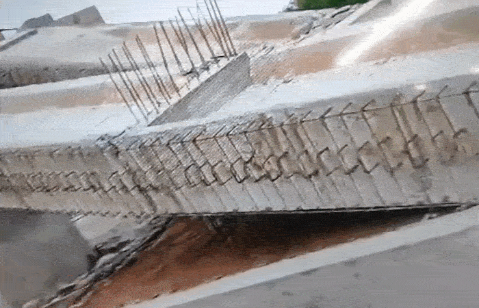 Part of under-construction railway overbridge collapses near Adas, no injuries reported
