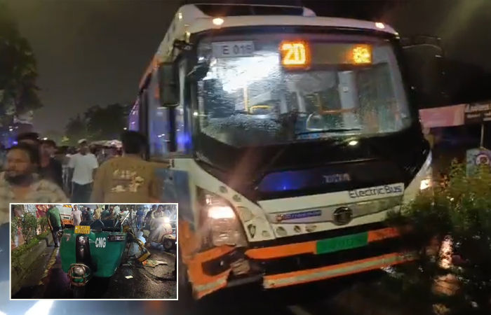 અમદાવાદના રખિયાલમાં મોડી રાત્રે BRTS બસ ડિવાઈડર કૂદી રીક્ષા સાથે અથડાઇ, પાંચ લોકો ઇજાગ્રસ્ત