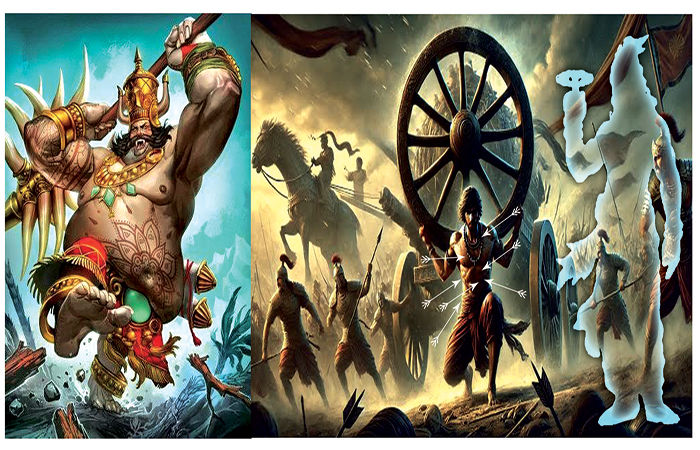 ઘટોત્કચનું મૃત્યુ મિત શ્રીકૃષ્ણનું સ્મિત                             .