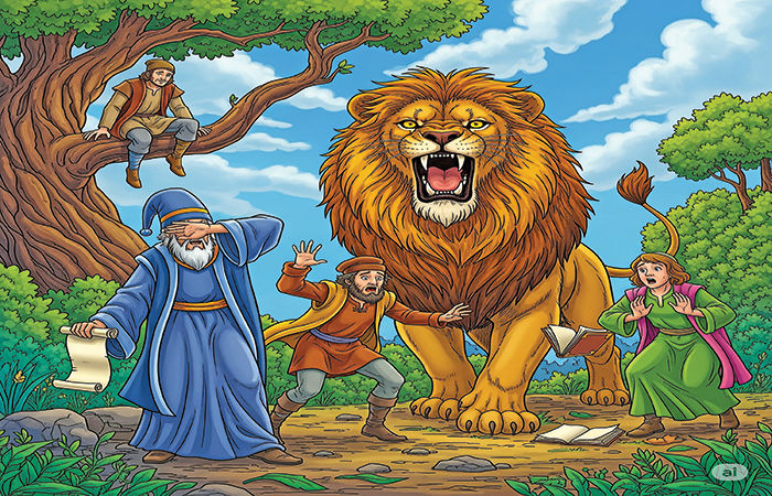 The Learned Scholars and the Lion Mahendra Chaudhari