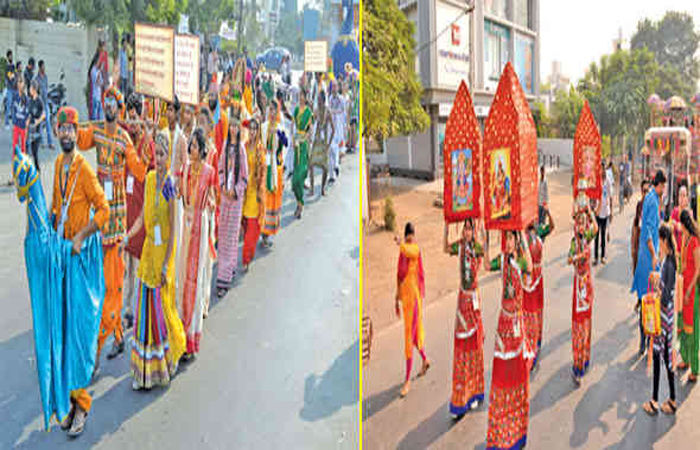 કલાધામમાં કલાત્મક ફ્લોટ્સ સાથે નીકળી કલાયાત્રા