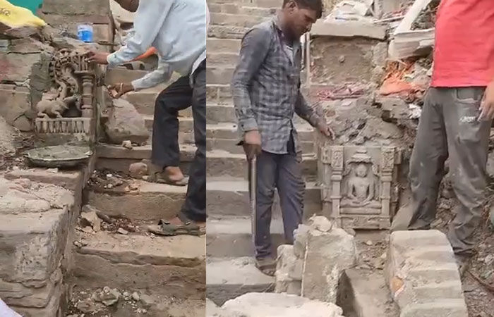 Following protests from Jain community, restoration of idols begin in Pavagadh