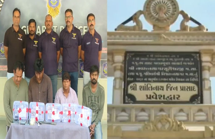 અમદાવાદ: પાલડીના જૈન દેરાસરમાં 1.64 કરોડની ચાંદીના આભૂષણોની ચોરી, પૂજારી સહિત 5 ઝડપાયા