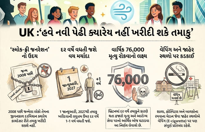 UKમાં 'સ્મોક-ફ્રી જનરેશન' થશે તૈયાર, 2008 પછી જન્મેલા લોકો માટે તમાકુ-સિગારેટ પર આજીવન પ્રતિબંધ