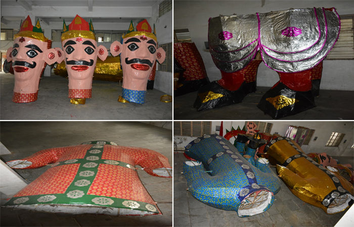 જામનગરમાં વિજયા દશમીએ સિંધી સમાજ દ્વારા આયોજિત રાવણ દહનના પૂતળાને આખીર ઓપ આપવા તડામાર તૈયારી