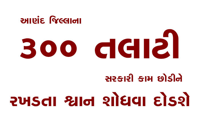 આણંદ જિલ્લાના 300 તલાટી સરકારી કામ છોડીને રખડતા શ્વાન શોધવા દોડશે