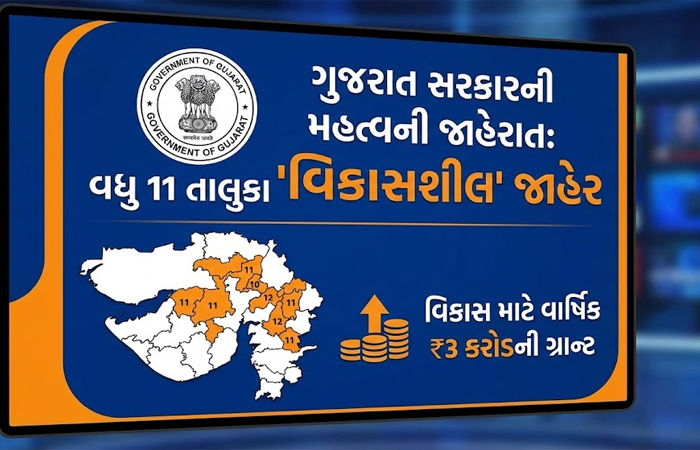 ગુજરાતના વધુ 11 તાલુકા વિકાસશીલ જાહેર, સીએમએ દરેક માટે 3 કરોડની ગ્રાન્ટ ફાળવી