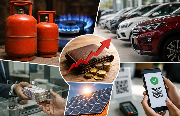LPG, કાર અને સોલાર પેનલ મોંઘી, UPIમાં નવી સિસ્ટમ... આજથી દેશમાં 5 મોટા ફેરફાર લાગુ
