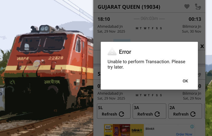 IRCTC: રેલ કનેક્ટ એપ અને વેબસાઇટનું સર્વર ડાઉન, ટિકિટ બુકિંગમાં મુસાફરોને મુશ્કેલી
